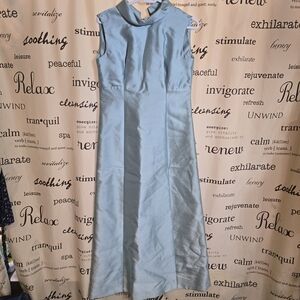 Elegant Sleeveless Blue Dress